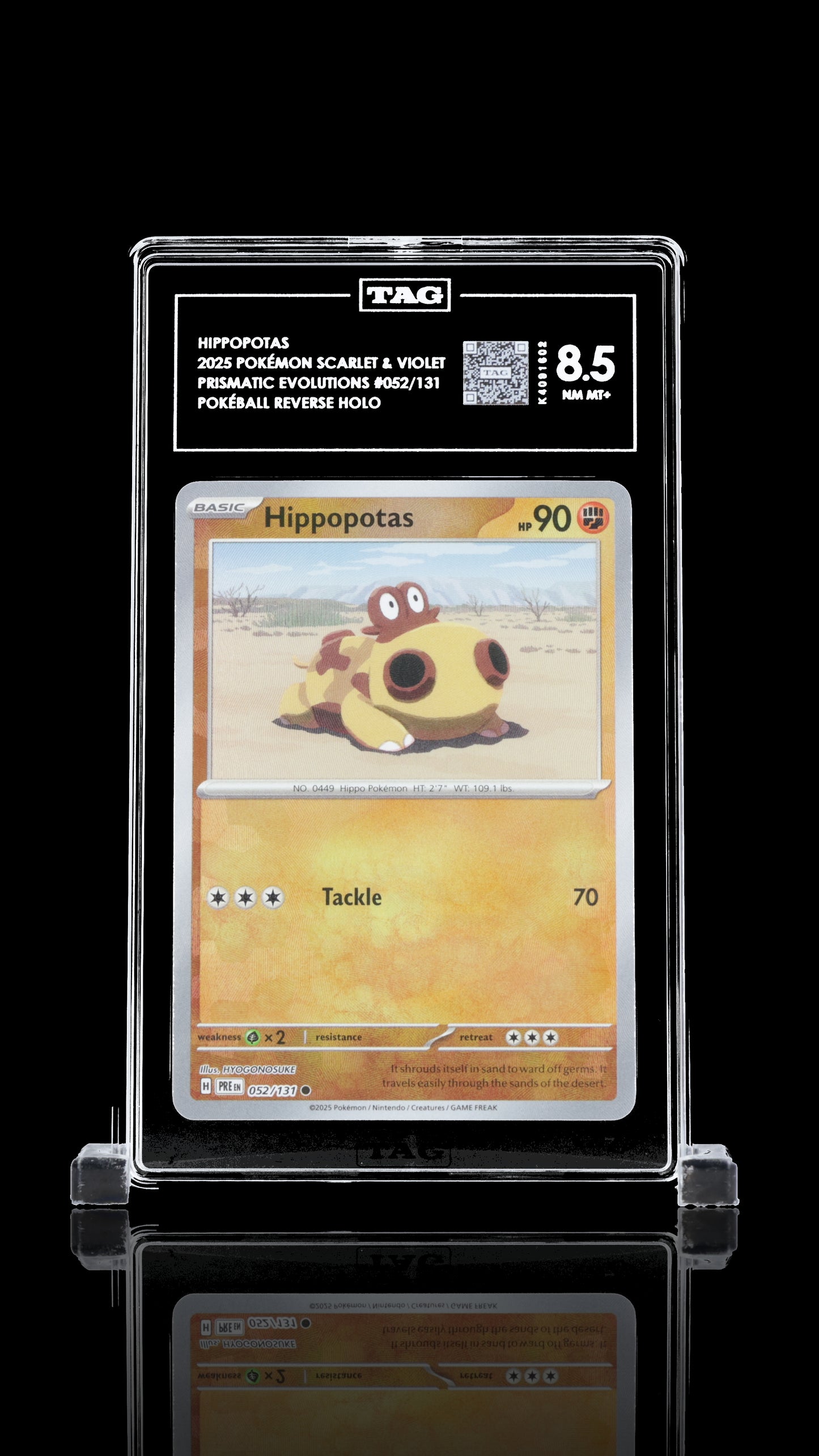 TAG 8 Hippopotas #052/131 2025 Prismatic Evolutions PSA 8