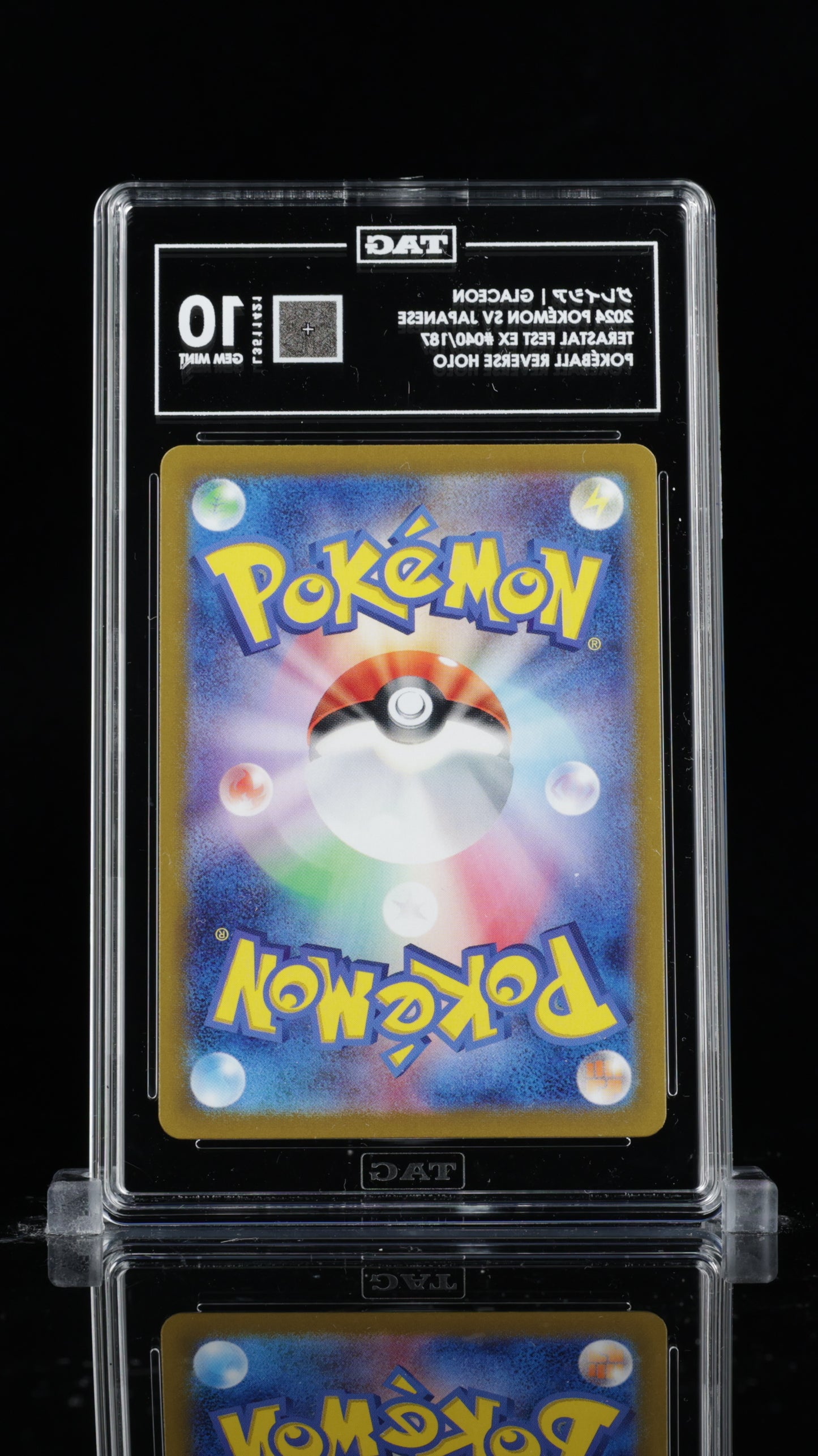 TAG 10 Glaceon Poke Ball #040/187 2024 Terastal Fest ex PSA 10