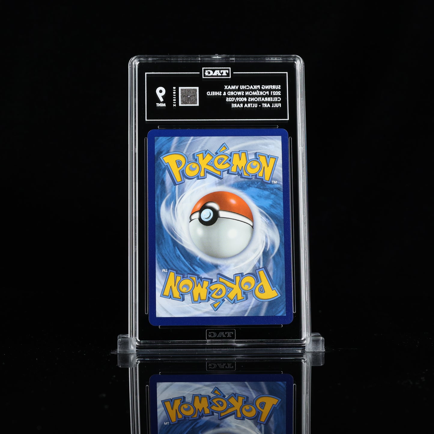 TAG 9 2021 POKÉMON SWORD & SHIELD #009/025 CELEBRATIONS SURFING PIKACHU VMAX PSA