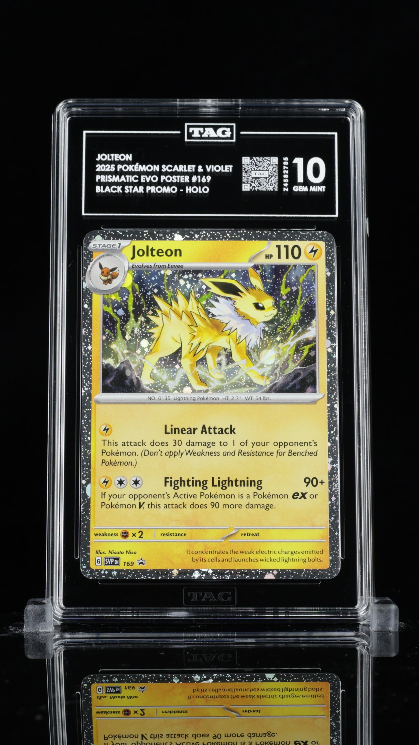 TAG 10 Jolteon #169 2025 Prismatic Evolutions Poster Collection PSA 10
