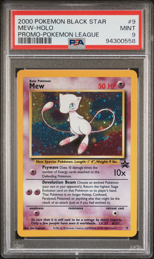 2000 Pokemon Promo Black Star #9 Mew-Holo Promo-Pokemon League PSA 9