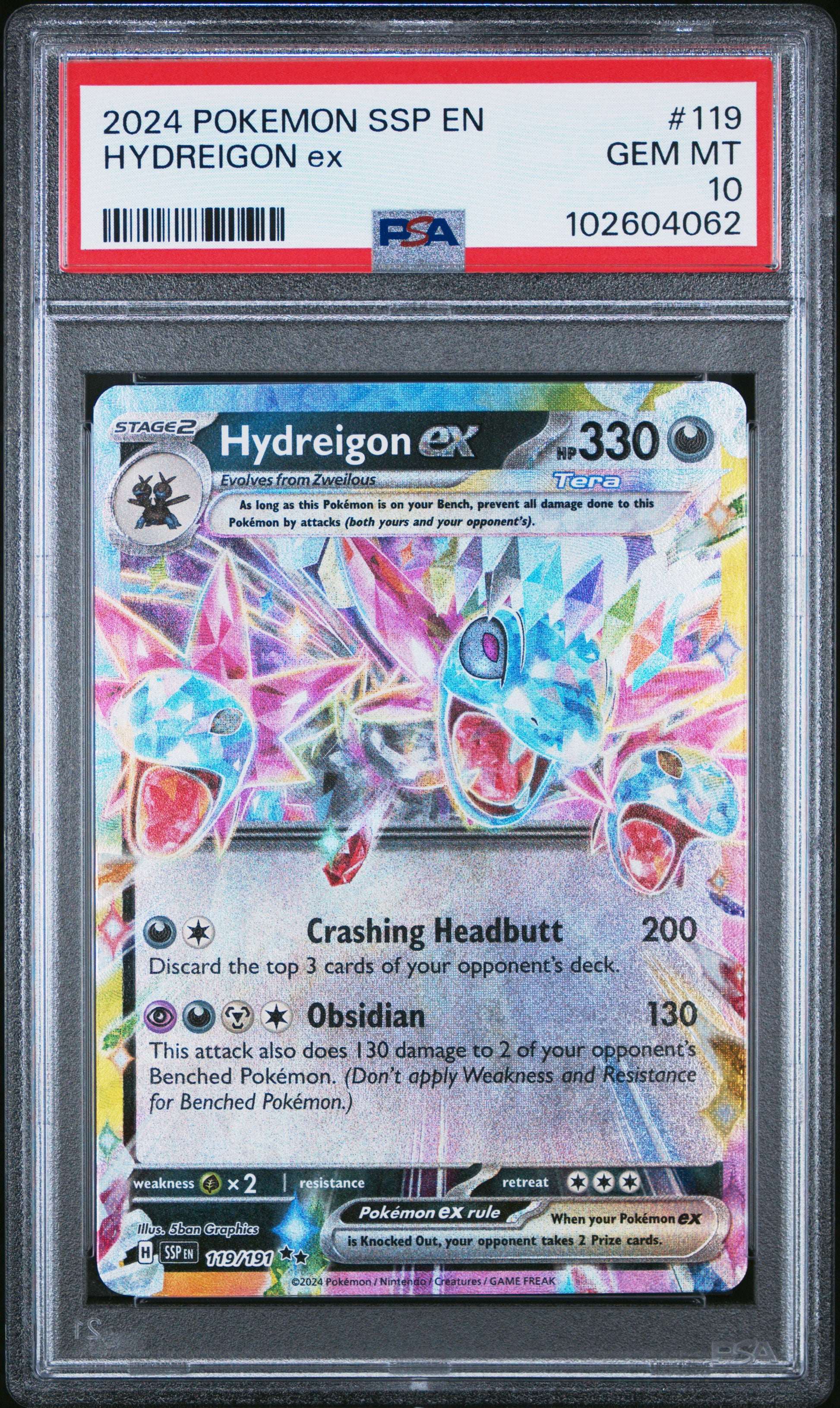 2024 Pokemon Ssp En-Surging Sparks #119 Hydreigon Ex PSA 10