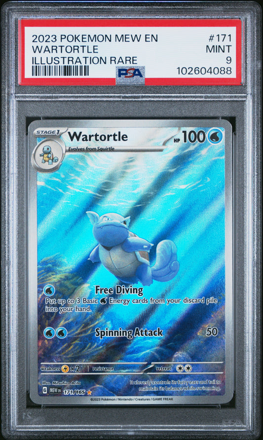 2023 Pokemon Mew En-151 #171 Wartortle Illustration Rare PSA 9