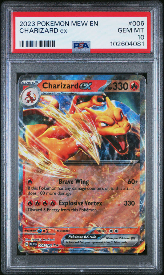 2023 Pokemon Mew En-151 #006 Charizard Ex PSA 10