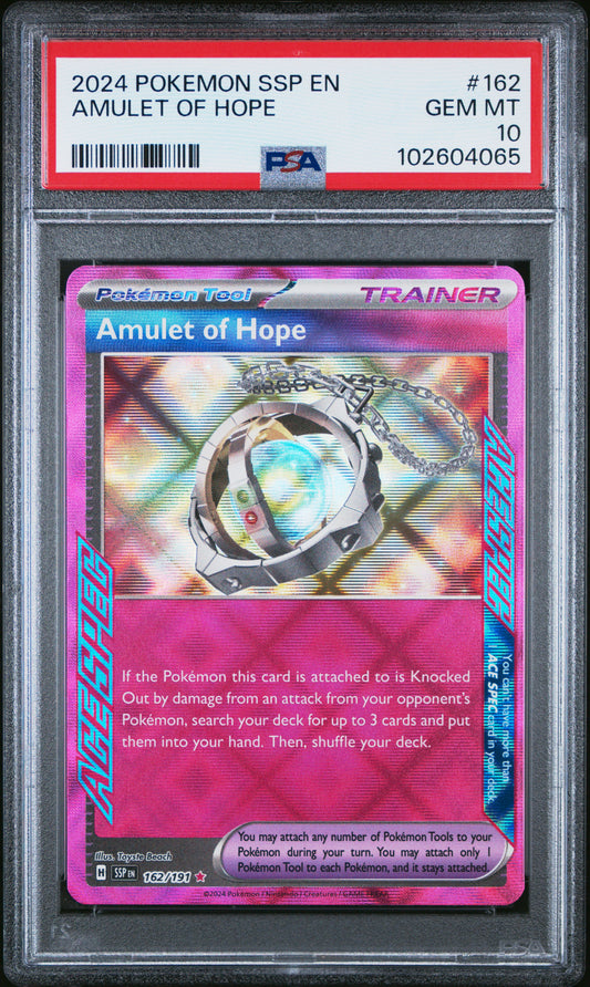 2024 Pokemon Ssp En-Surging Sparks #162 Amulet Of Hope PSA 10