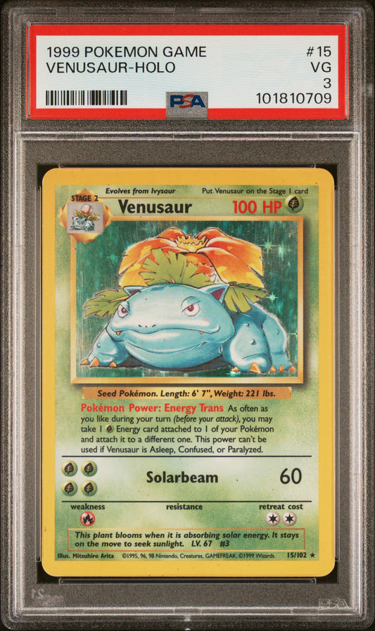1999 Pokemon Game #15 Venusaur-Holo PSA 3