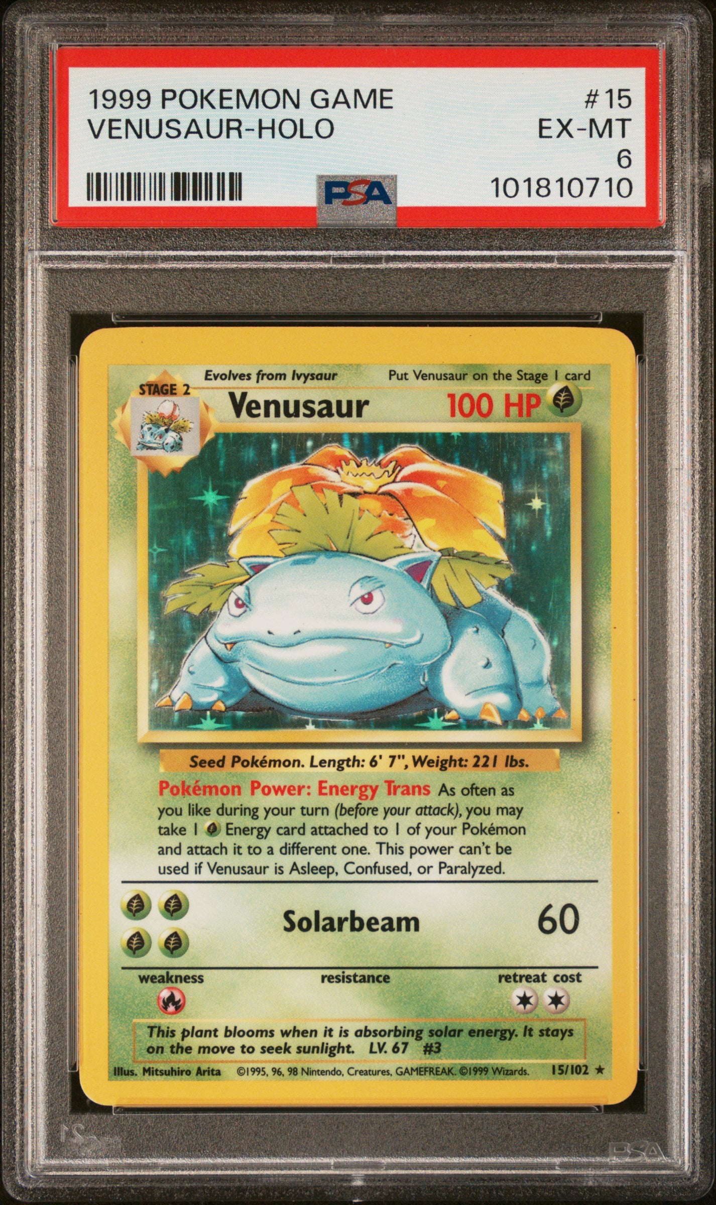 1999 Pokemon Game #15 Venusaur-Holo PSA 6