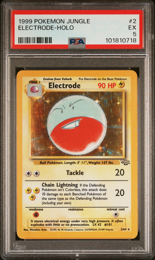 1999 Pokemon Jungle #2 Electrode-Holo PSA 5