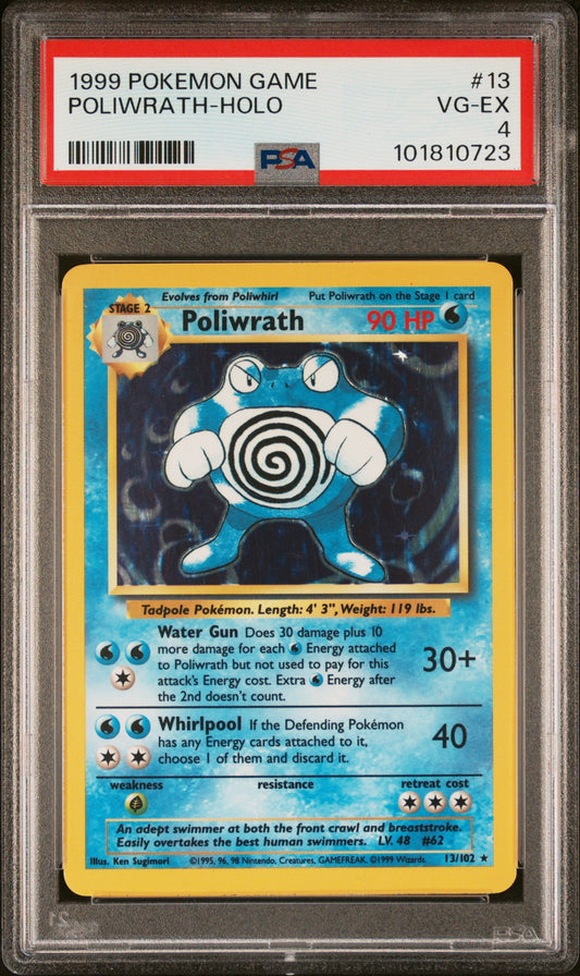 1999 Pokemon Game #13 Poliwrath-Holo PSA 4