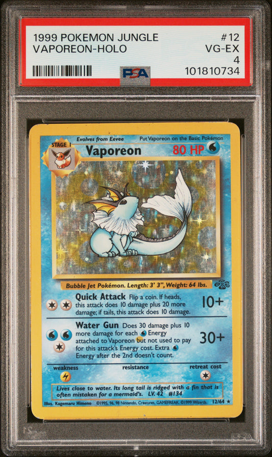 1999 Pokemon Jungle #12 Vaporeon-Holo PSA 4
