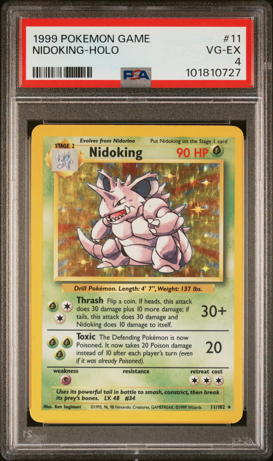 1999 Pokemon Game #11 Nidoking-Holo PSA 4