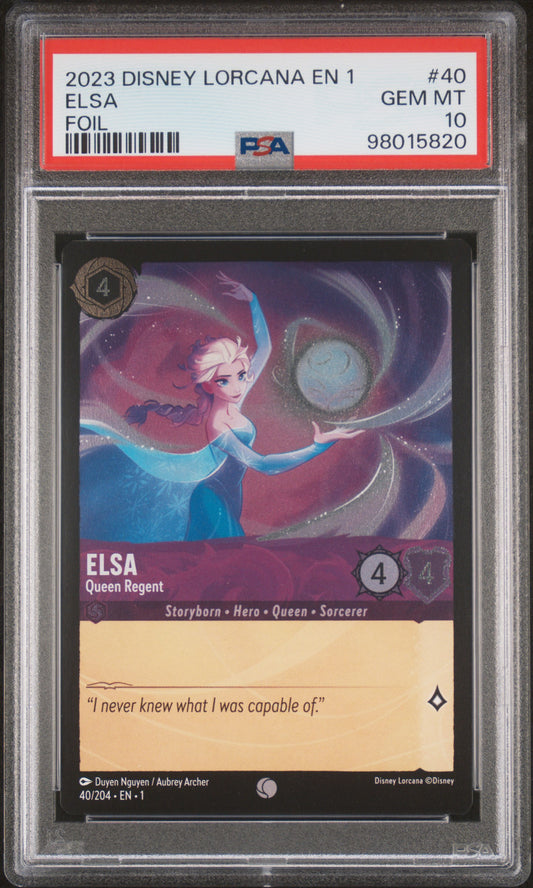 2023 Disney Lorcana En 1-The First Chapter Elsa #40 Foil PSA 10