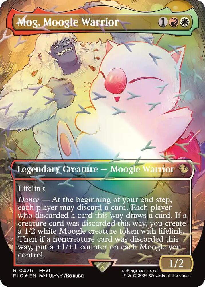 Mog, Moogle Warrior (Borderless) (Chocobo Track Foil) - Commander: FINAL FANTASY