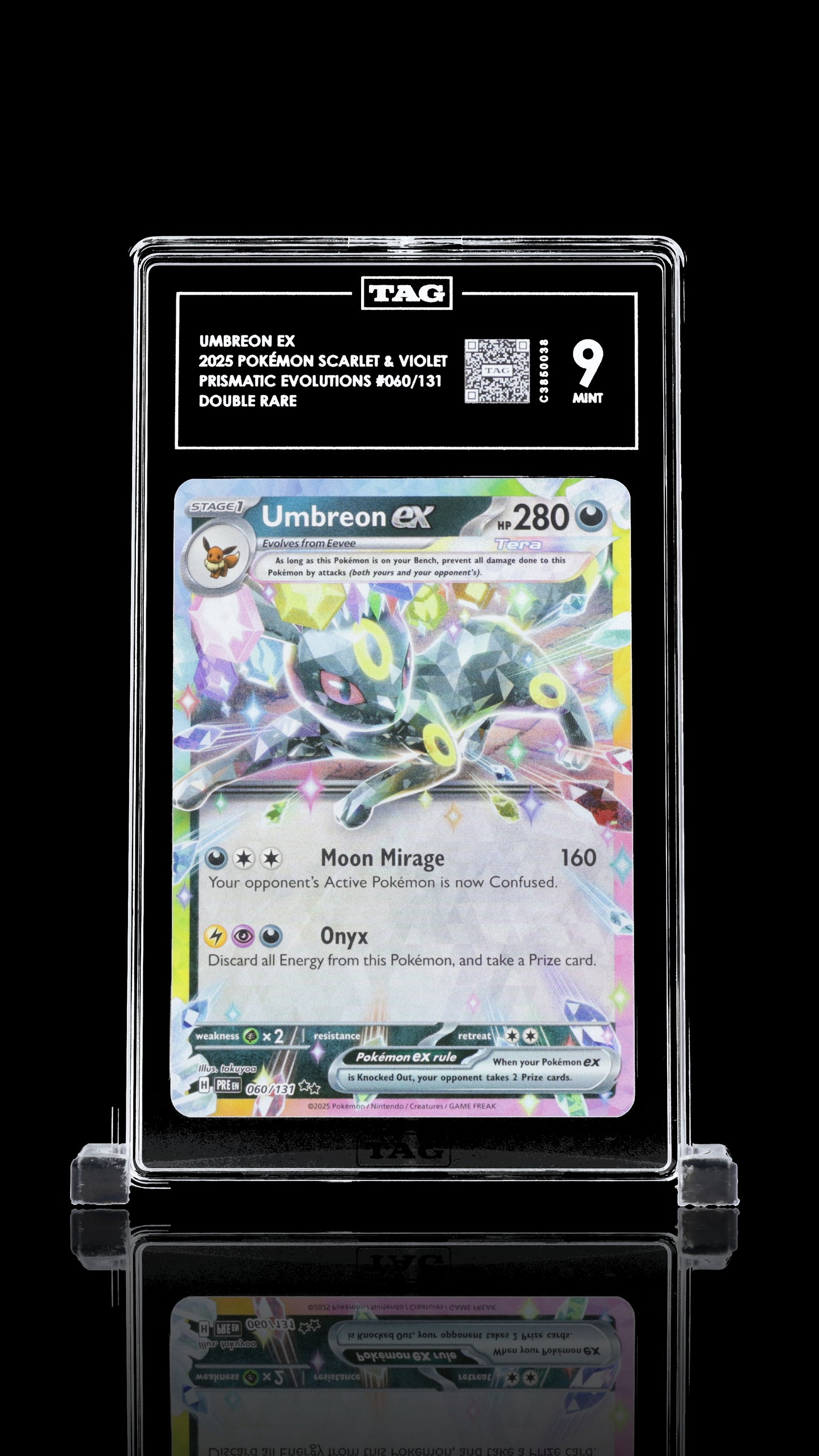 TAG 9 Umbreon ex #060/131 2025 Prismatic Evolutions PSA 9