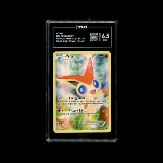 TAG 6.5 2016 POKÉMON XY BLACK STAR PROMOS #XY117 MYTHICAL COLLECTION VICTINI - PSA