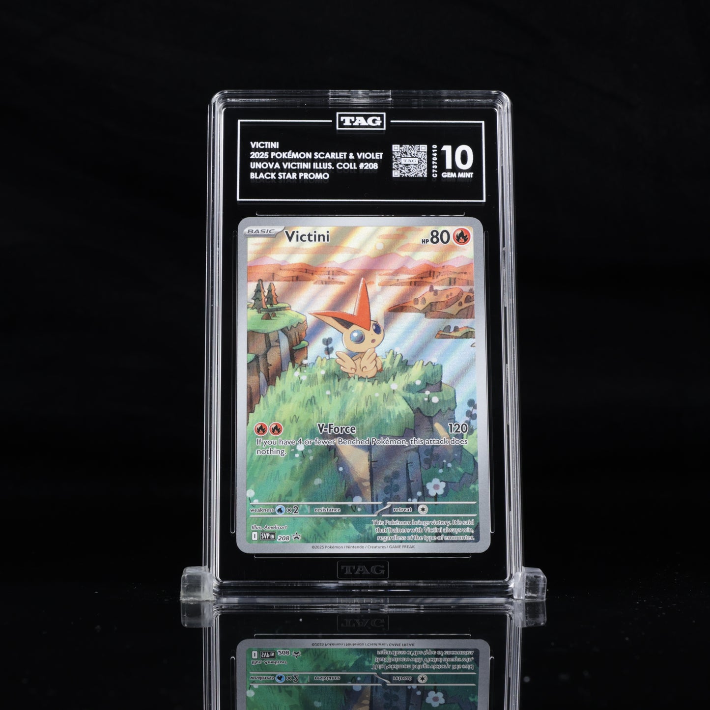 TAG 10 2025 POKEMON SVP PROMO UNOVA VICTINI ILLUSTRATION COLLECTION #208 VICTINI PSA 10