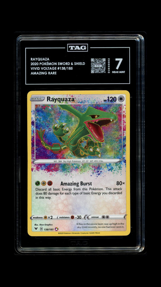 TAG 2020 Vivid Voltage Rayquaza #138/185 - 7 NEAR MINT PSA