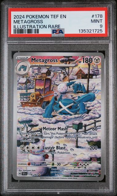 PSA 9 2024 POKEMON TEF EN-TEMPORAL FORCES #178 METAGROSS ILLUSTRATION RARE -