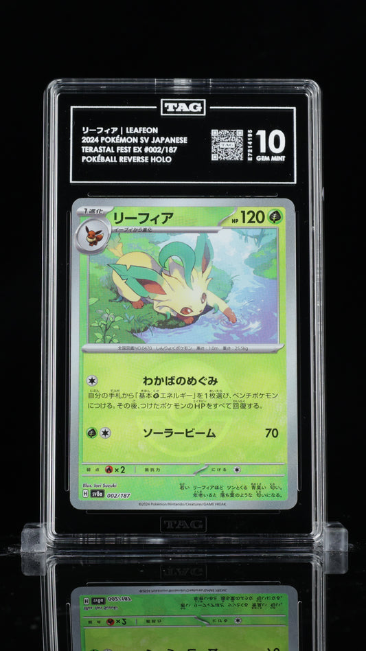 TAG 10 Leafeon Poke Ball #002/187 2024 Terastal Fest ex PSA 10