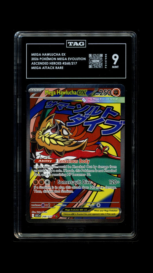 TAG 2026 Ascended Heroes Mega Hawlucha ex #268/217 - 9 MINT PSA