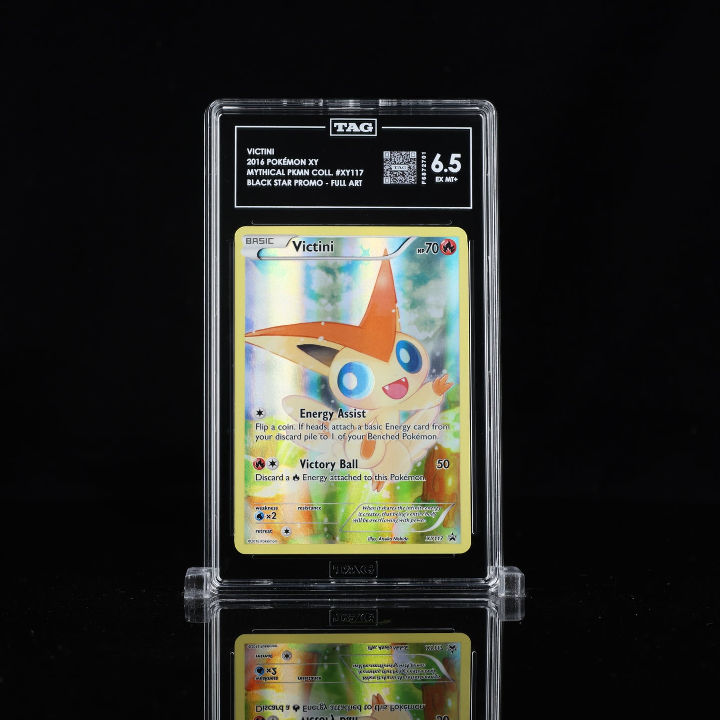 TAG 6.5 2016 POKÉMON XY BLACK STAR PROMOS #XY117 MYTHICAL COLLECTION VICTINI - PSA