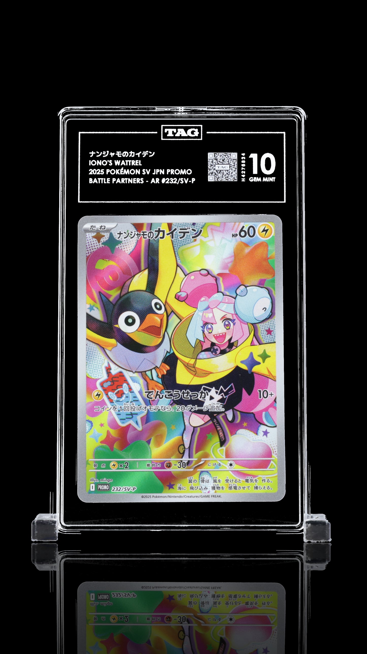 TAG 10 Iono's Wattrel #232/SV-P 2025 Battle Partners Box Purchase Bonus PSA 10