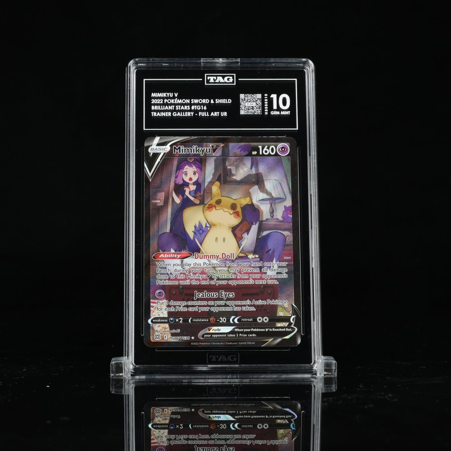 TAG 10 2022 POKÉMON SWORD & SHIELD #TG16 BRILLIANT STARS TRAINER GALLERY MIMIKYU V - PSA