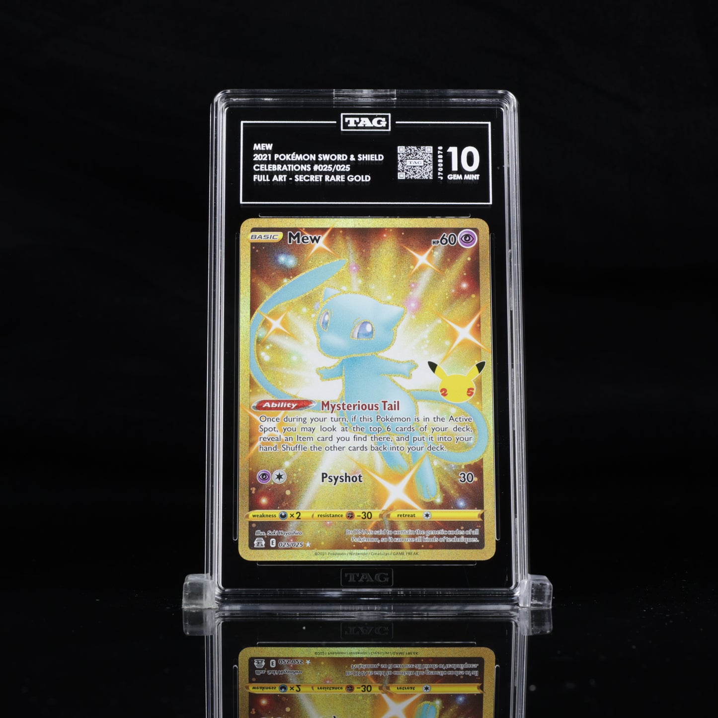 TAG 10 2021 POKÉMON SWORD & SHIELD #025/025 CELEBRATIONS MEW PSA