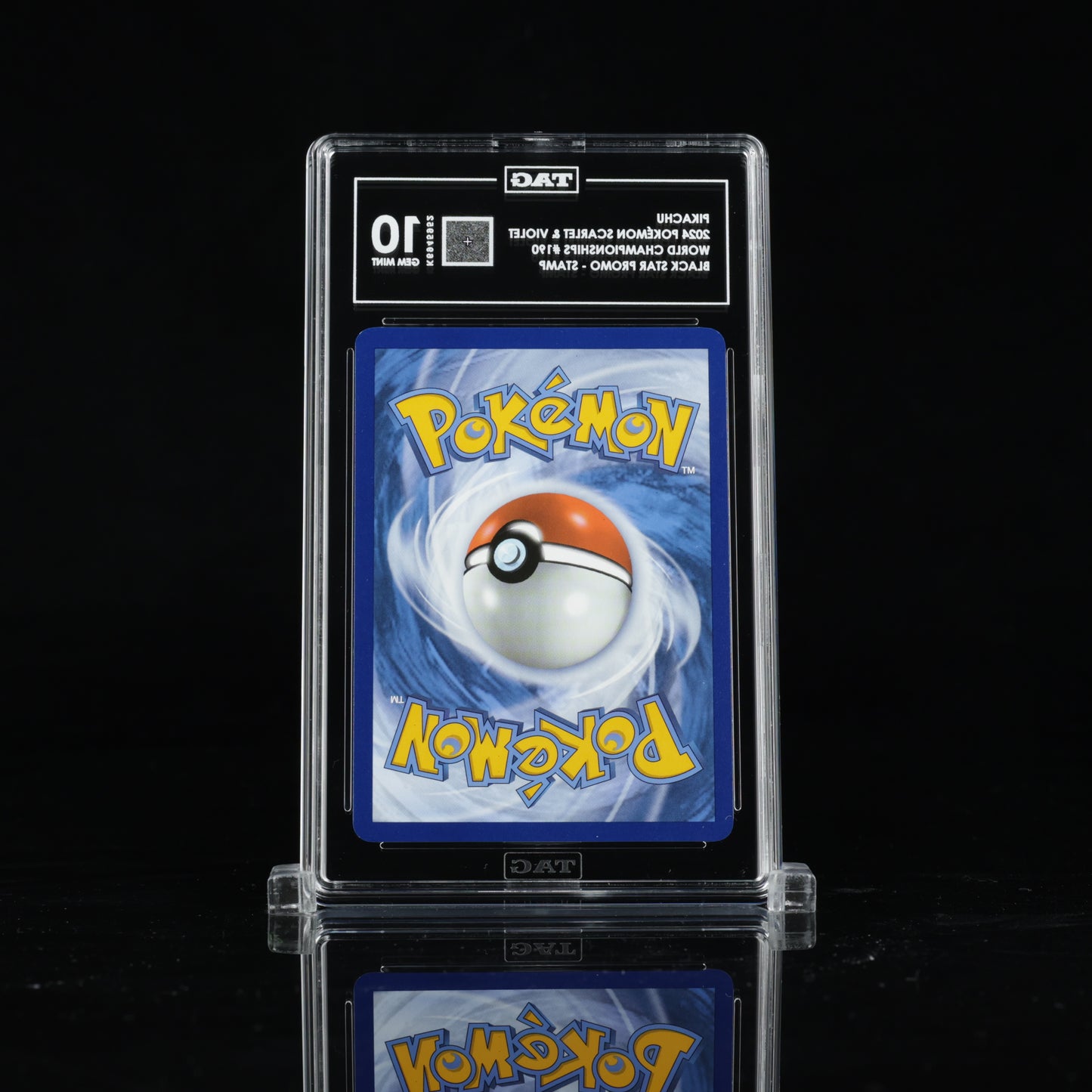 TAG 10 2024 POKÉMON SCARLET & VIOLET BLACK STAR PROMOS #190 WORLD CHAMPIONSHIPS PIKACHU PSA