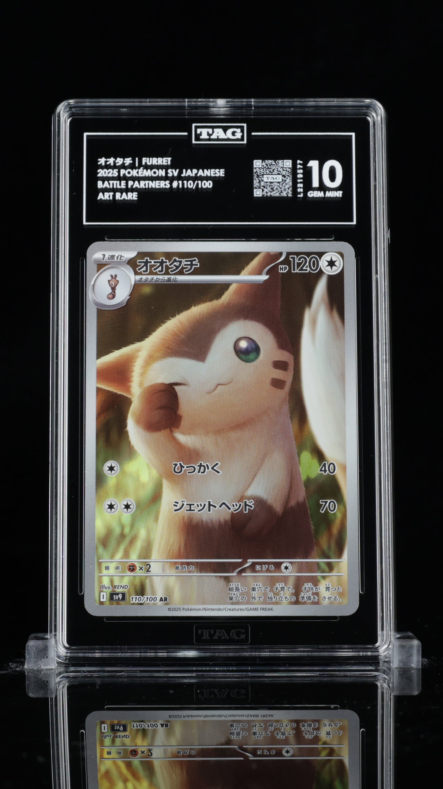 TAG 10 Furret #110/100 2025 Battle Partners PSA 10