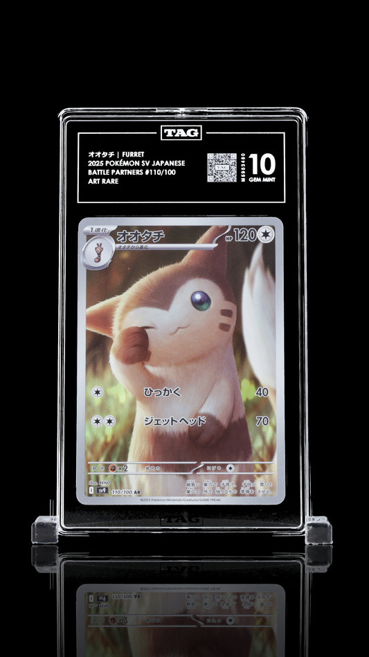 TAG 10 Furret #110/100 2025 Battle Partners PSA 10