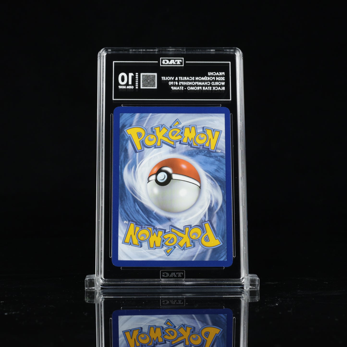 TAG 10 2024 POKÉMON SCARLET & VIOLET BLACK STAR PROMOS #190 WORLD CHAMPIONSHIPS PIKACHU PSA