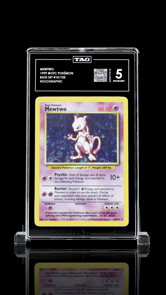 TAG 5 Mewtwo #10/102 1999 Base Set PSA 5