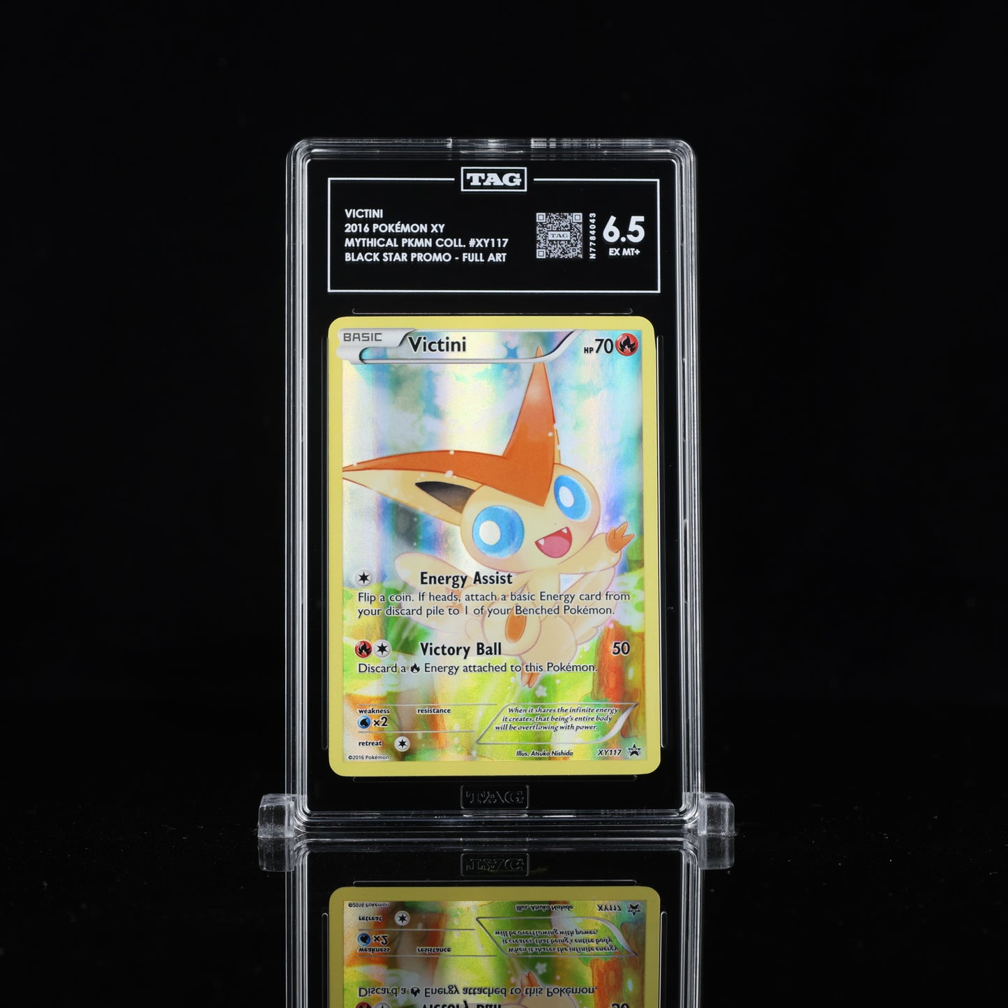 TAG 6.5 2016 POKÉMON XY BLACK STAR PROMOS #XY117 MYTHICAL COLLECTION VICTINI - PSA