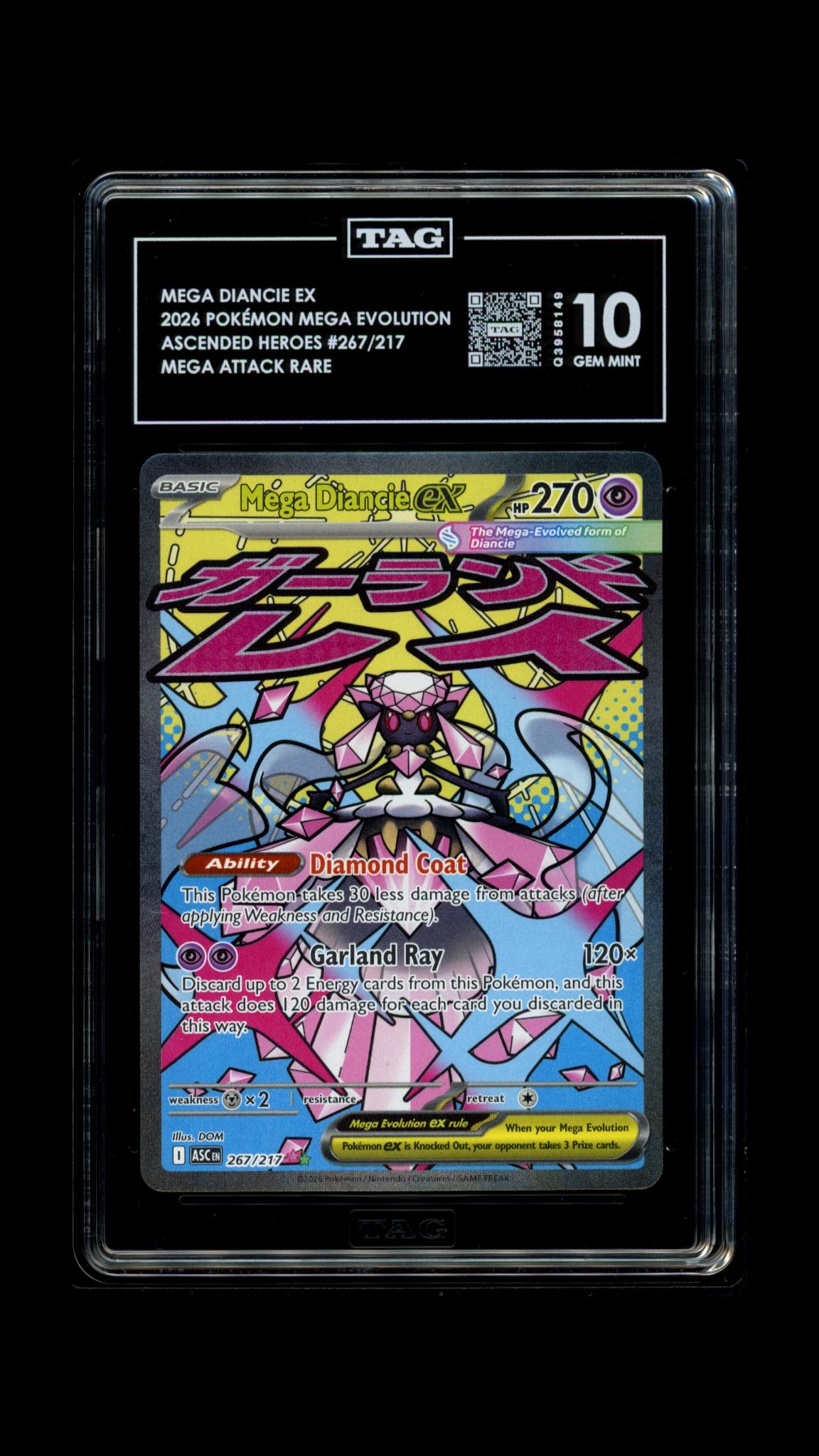 TAG 2026 Ascended Heroes Mega Diancie ex #267/217 - 10 PSA