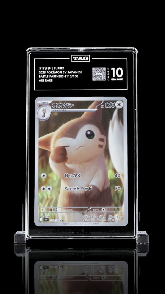 TAG 10 Furret #110/100 2025 Battle Partners PSA 10