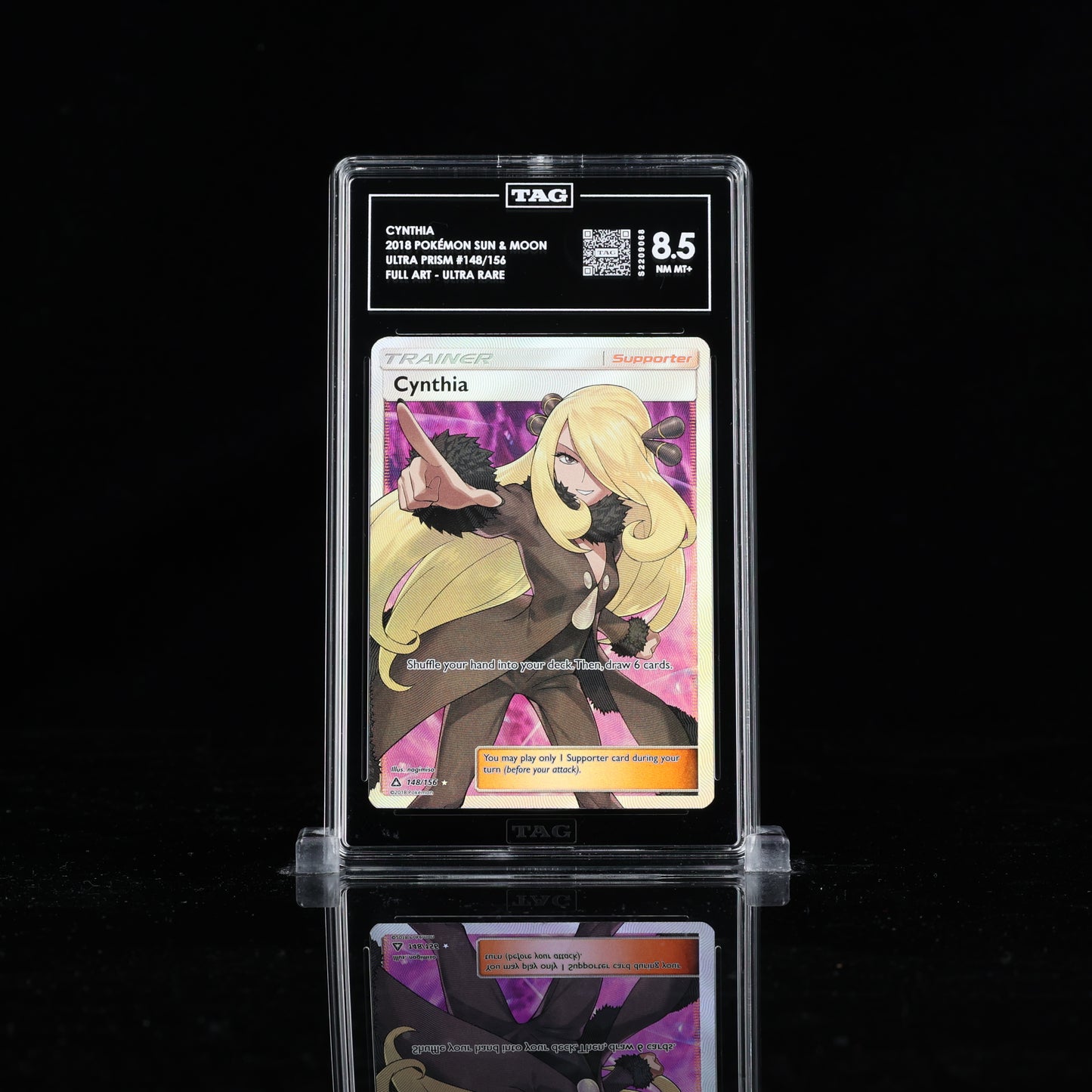 TAG 8.5 2018 POKÉMON SUN & MOON #148/156 ULTRA PRISM CYNTHIA PSA