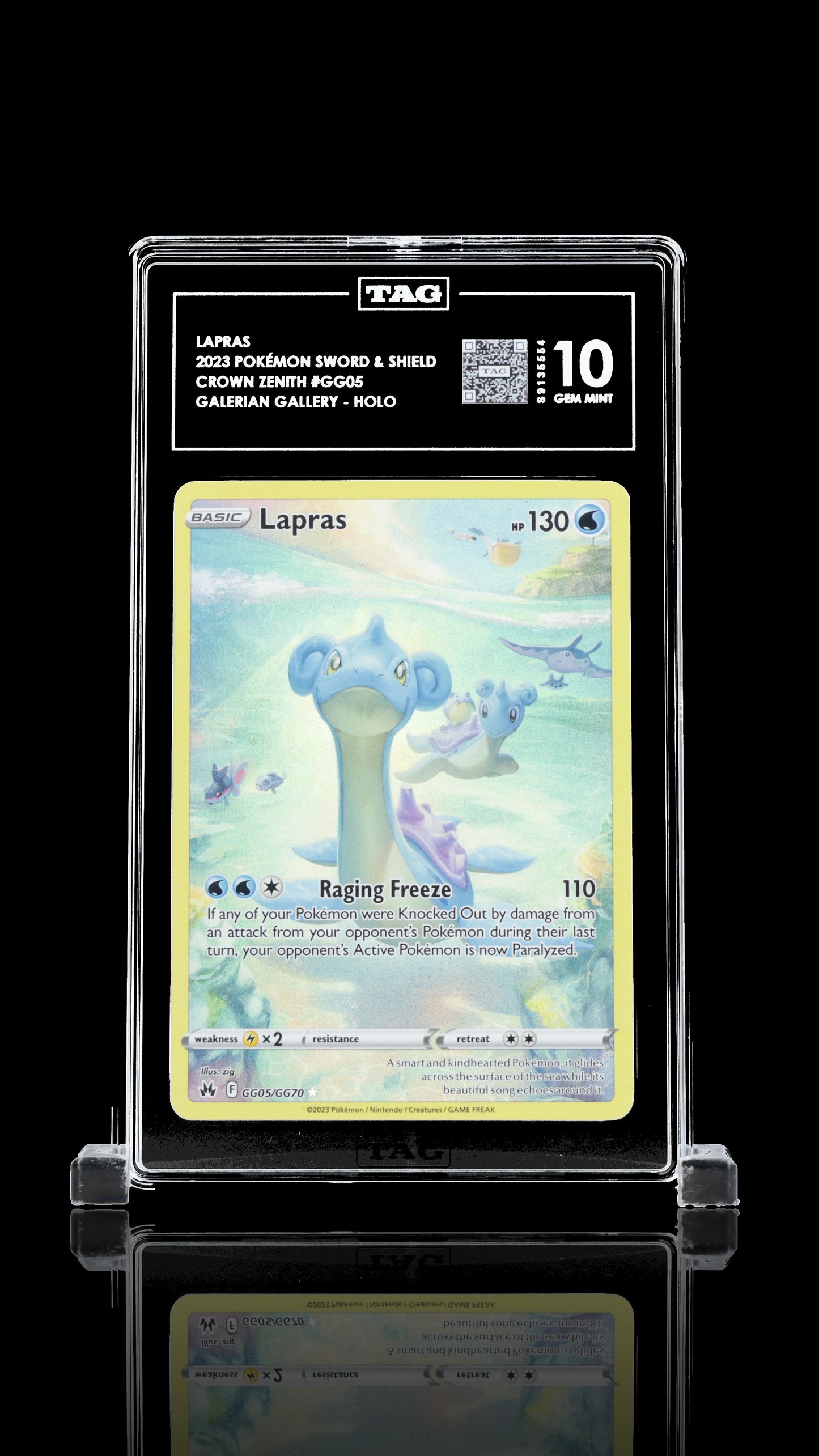 TAG 10 Lapras #GG05 2023 Crown Zenith Galarian Gallery PSA 10