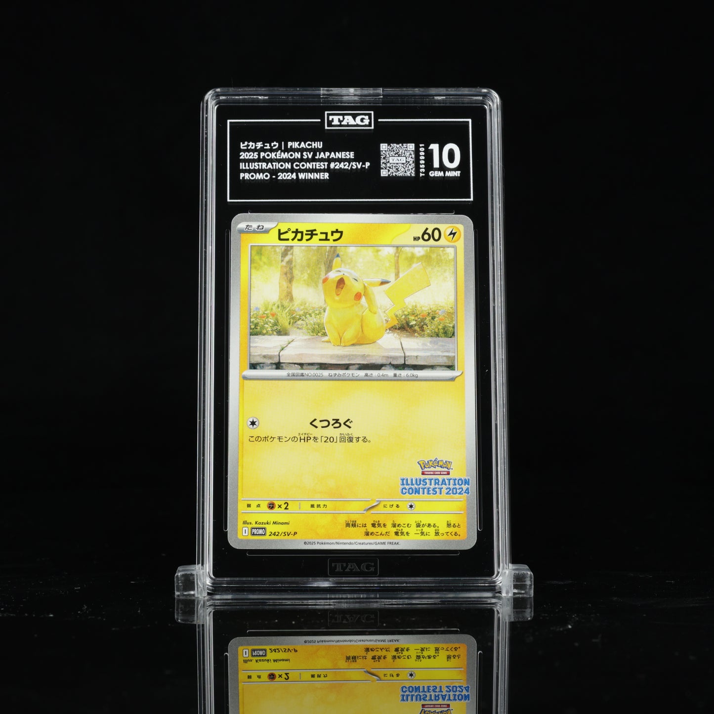 TAG 10 2025 POKÉMON SCARLET & VIOLET PROMOS JAPANESE #242/SV-P ILLUSTRATION CONTEST 2024 WINNER PIKACHU PSA