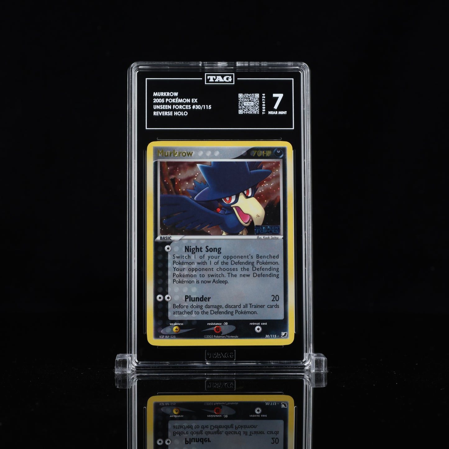TAG 7 2005 POKÉMON EX #30/115 UNSEEN FORCES MURKROW - PSA