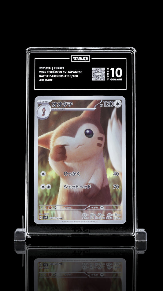 TAG 10 Furret #110/100 2025 Battle Partners PSA 10
