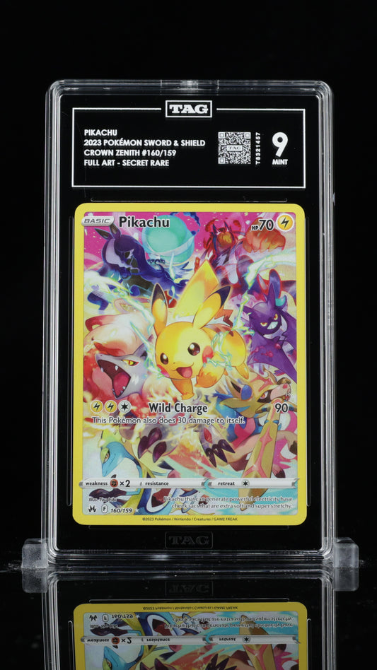 TAG 9 Pikachu #160/159 2023 Crown Zenith PSA 9