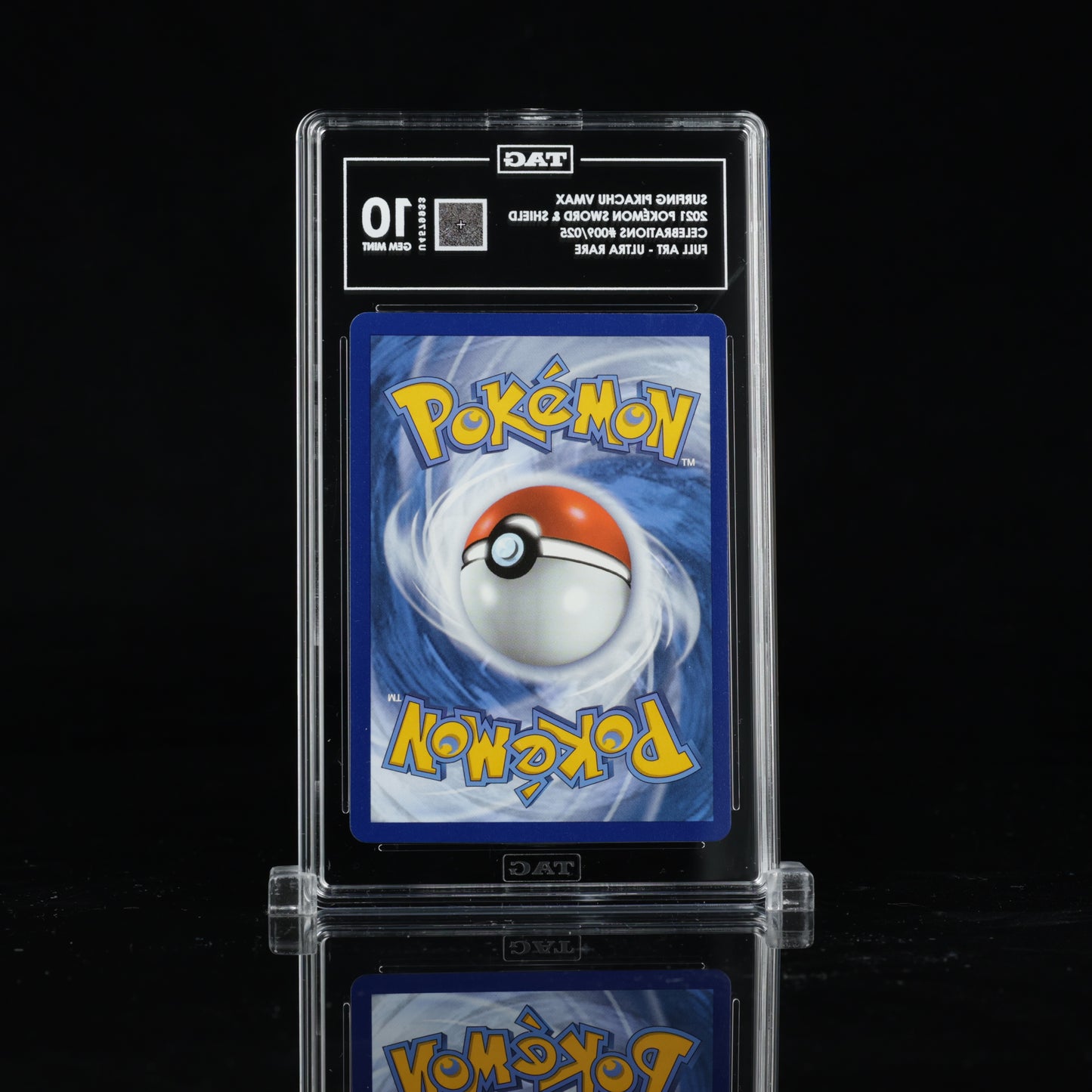 TAG 10 2021 POKÉMON SWORD & SHIELD #009/025 CELEBRATIONS SURFING PIKACHU VMAX PSA