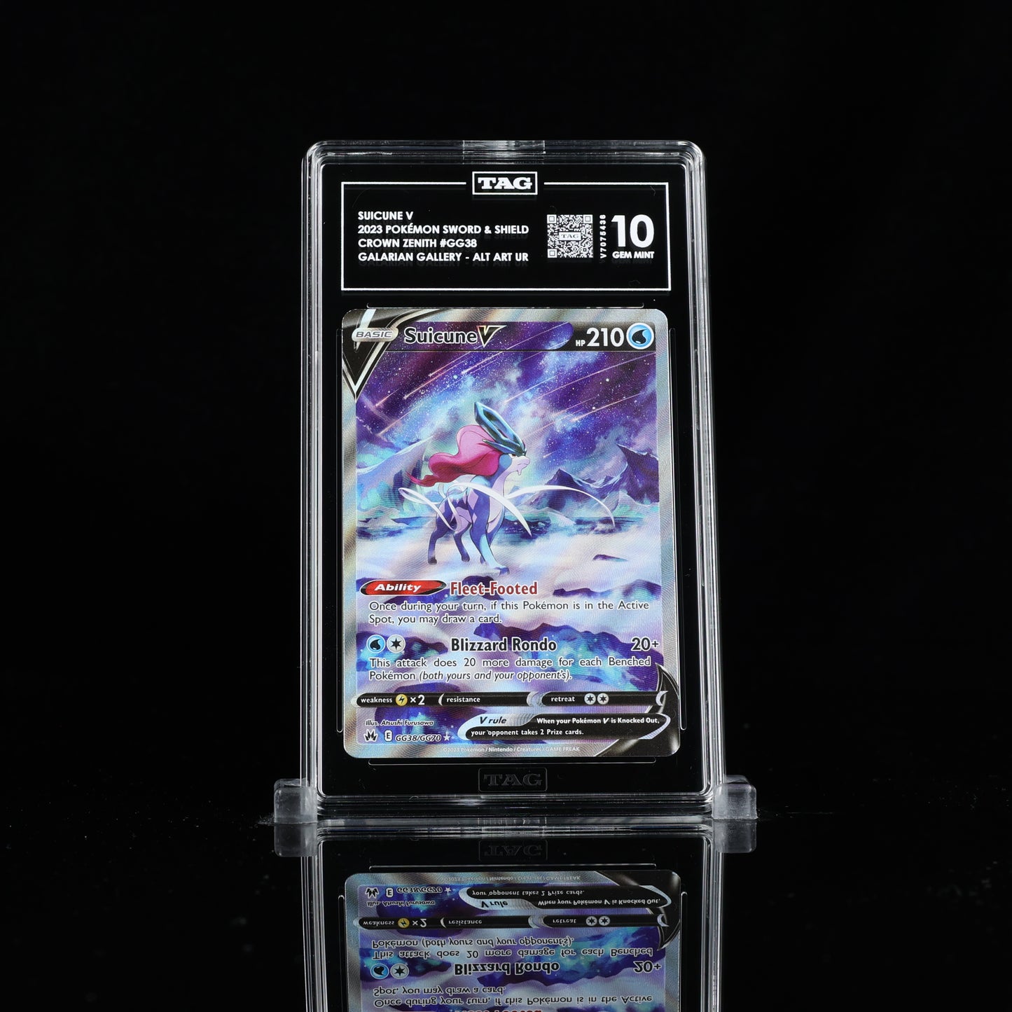 TAG 10 2023 POKÉMON SWORD & SHIELD #GG38 CROWN ZENITH GALARIAN GALLERY SUICUNE V PSA