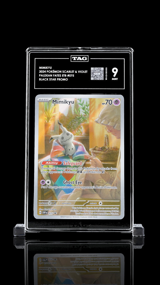 TAG 9 Mimikyu #075 2024 Paldean Fates Elite Trainer Box PSA 9