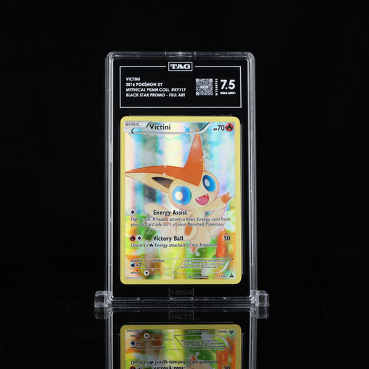 TAG 7.5 2016 POKÉMON XY BLACK STAR PROMOS #XY117 MYTHICAL COLLECTION VICTINI - PSA