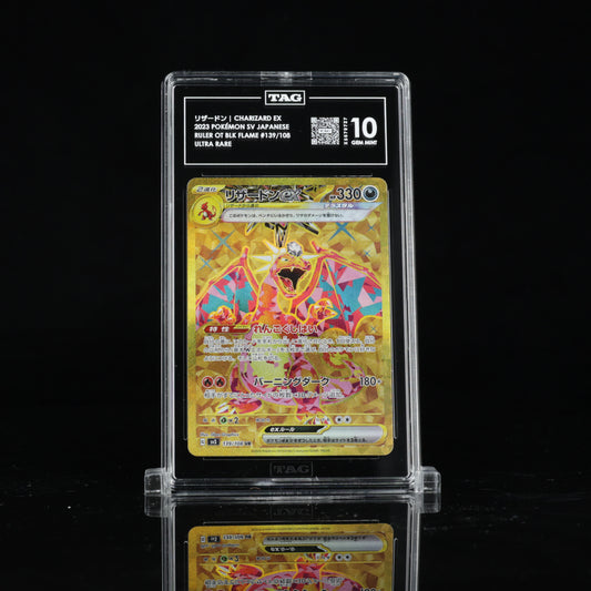 TAG 10 2023 POKÉMON SCARLET & VIOLET JAPANESE #139/108 RULER OF THE BLACK FLAME CHARIZARD EX PSA