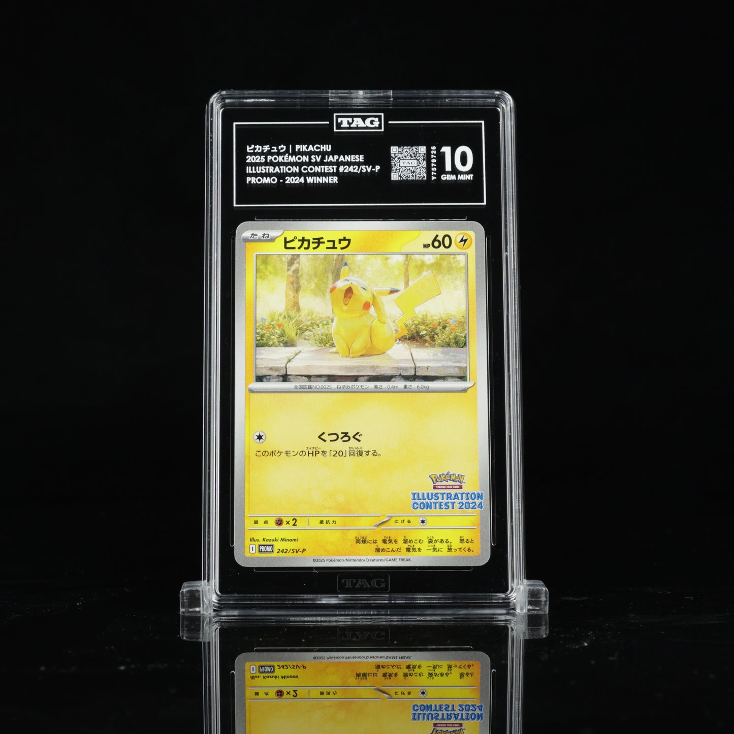 TAG 10 2025 POKÉMON SCARLET & VIOLET PROMOS JAPANESE #242/SV-P ILLUSTRATION CONTEST 2024 WINNER PIKACHU PSA