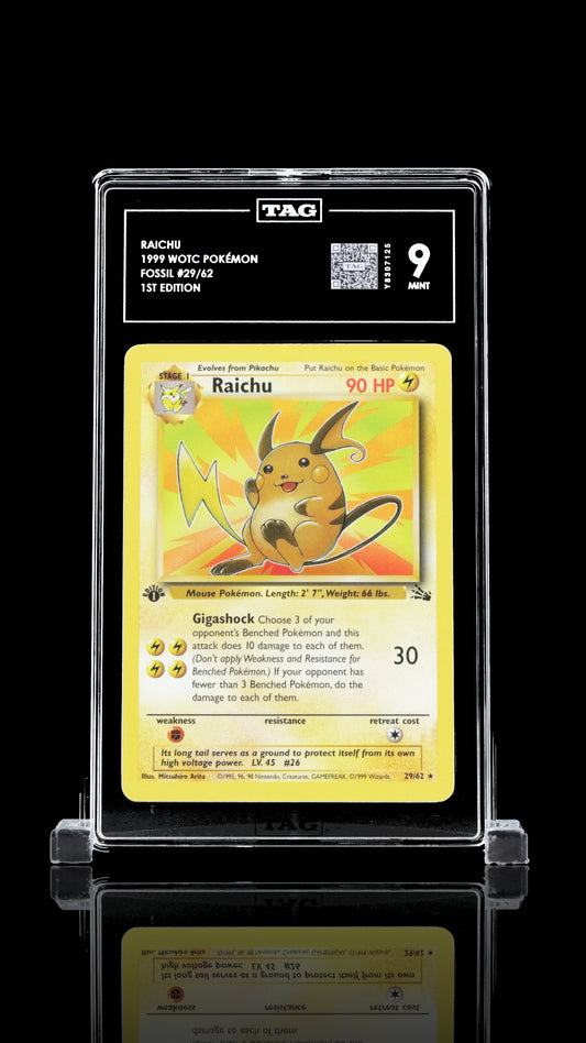 TAG 9 Raichu #29/62 1999 Fossil - 1st Edition PSA 9