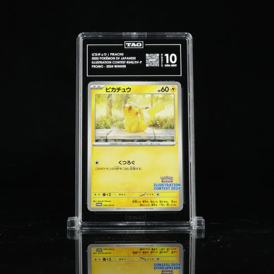 TAG 10 2025 POKEMON JAPANESE SV-P PROMO ILLUSTRATION CONTEST 2024 #242 PIKACHU PSA 10